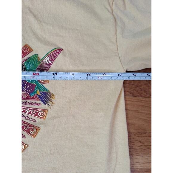 Vintage 90s/Y2K Hummingbird Metallic Southwest Cactus Tee T Shirt Women Small - Picture 9 of 10